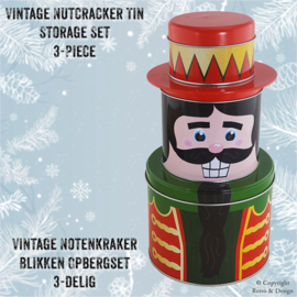 Figurine de Noël - Casse-noisette en métal - Ensemble de boîtes de rangement en trois pièces