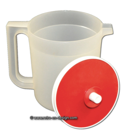 Vintage transparent Tupperware jug, red lid