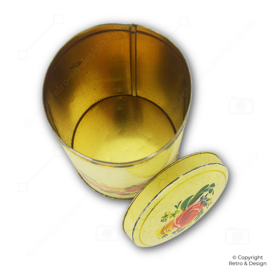 Boîte à Biscuits Vintage Verkade 1950–1969 – Craquelé Doré & Motif Rose, Objet de Collection