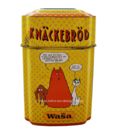 Vintage WASA bewaarblik voor knäckebröd met Jan, Jans en de kinderen