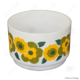 Arcopal Lotus soup bowl in yellow/green floral pattern