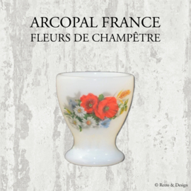 Six egg cups by Arcopal France 'Fleurs de Champetre'