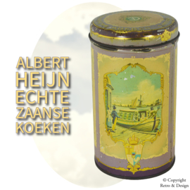 Boîte à biscuits vintage Albert Heijn pour "Echte Zaanse Koeken" (1930 - 1940)