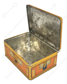 Caja de tabaco de hojalata vintage de Tabaksfabriek  "Het wapen van Drenthe" anno 1820 N.V. Franciscus Lieftinck, Groningen