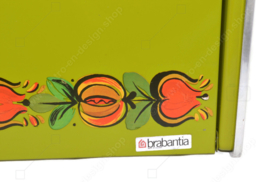 Vintage green Brabantia bread bin with red/orange fruit design