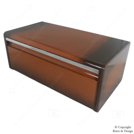"Retro Chic: Vintage Brabantia Bread Bin from the 70s with Shadow-Brown Decoration"