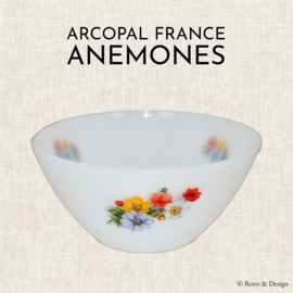Bol vintage avec motif fleuri "Anémones" fabriqué par Arcopal France Ø 20 cm