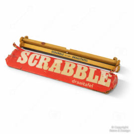 Base giratoria vintage de Scrabble en tubo original – Madera – J.W. Spear Inglaterra – 1957