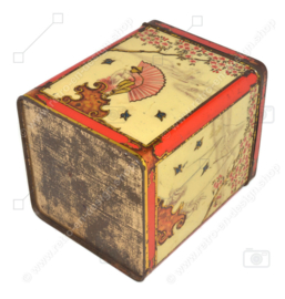 Rectangular tea tin with oriental scenes in relief for NIEMEYER