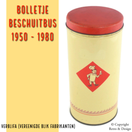Nostalgia Refinada: Lata Histórica de Galletas Bolletje con el Logotipo del Panadero