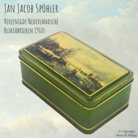 Lata de Galletas de Vereenigde Nederlandsche Blikfabrieken con Paisaje Invernal de Jan Jacob Spöhler – Años 60
