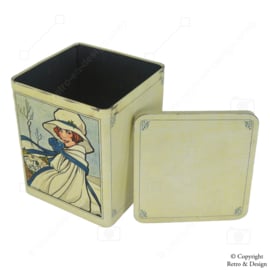 "Vintage Blue Band Cookie Tin with Enchanting Rie Cramer Illustration: A Piece of History and Art in Your Home"