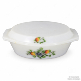 Large oven dish or casserole by Arcopal, Fruits de France L: 31.5 cm