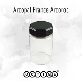 Pot de rangement moyen en verre avec bouchon noir par Arcoroc France, Luminarc Octime
