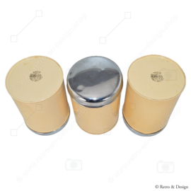 "Stylish Vintage Brabantia Storage Canisters for Coffee, Tea, and Sugar"