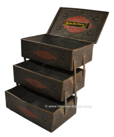 Cajas de limpieza GLIM vintage (3 piezas) conectadas con bisagras externas