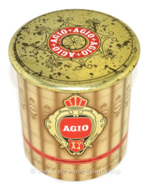 Round tin with images of cigars for 25 super corona de luxe cigars by Agio