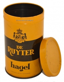 Vintage lata De Ruyter hagel, amarillo/marron
