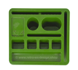 Vintage green plastic, desk organizer or pen holder