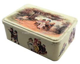 Biscuit tin with playing children, by Massilly France