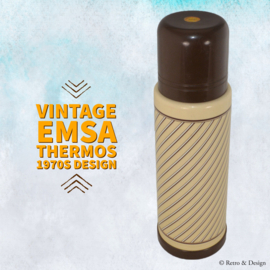 Vintage EMSA jaren 70 thermosfles in beige/bruin