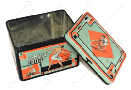 Rectangular vintage tin for toffees from Van Melle "Olympic Games 1928"