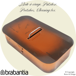 Boîte de nettoyage vintage Brabantia en brun ombre – Élégance intemporelle des années 1970