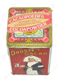 Quadratische Vintage-Kakaodose mit losem Deckel, "Droste's Cacao", Zwei Haarlemer Mädchen
