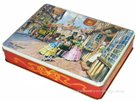 Vintage blikken koektrommel voor Fox's Biscuits, 'Old England'