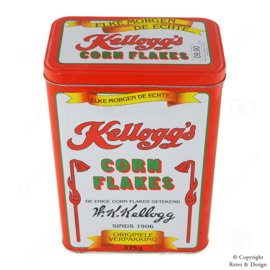 Lata Vintage de Kellogg's Cornflakes – Contenedor Rojo de Almacenaje de 1989