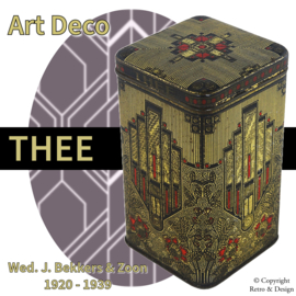 Boîte de rangement carrée pour thé au design Art Déco emblématique (1920-1939)