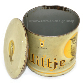 Vintage tin canister for 25 Uiltje Luna cigars from La Bolsa, Kampen