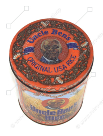 Lata de almacenamiento de arroz cilíndrica vintage 'Uncle Bens Rice'