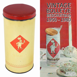 Boîte à Biscuits Vintage Bolletje avec Logo Iconique du Boulanger