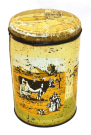 Vintage brocant lata estaño por bizcocho tostado "Van der Meulen"