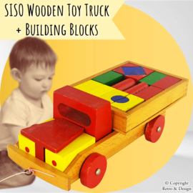 Siso Wooden Toy Truck with Building Blocks