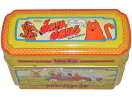 Vintage storage tin for WASA crispbread with Jck, Jacky and the Juniors by Jan Kruis