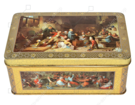 Vintage Blechdose von DE GRUYTER mit Bildern von Gemälden alter Meister