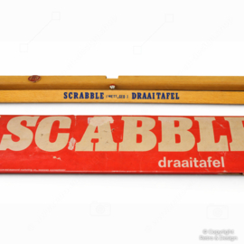 Base giratoria vintage de Scrabble en tubo original – Madera – J.W. Spear Inglaterra – 1957