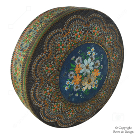 Vintage Cookie Tin (Beaded Tin) by Nederlandsche Vereenigde Blikfabriek