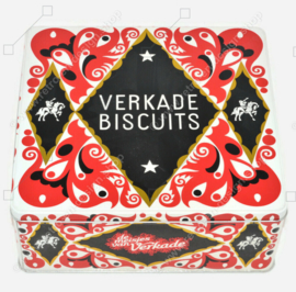 Rectangular vintage tin for mixed biscuits by Verkade