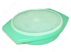 Vintage Tupperware Reibe oder Aufschnittform in Jadegrün mit Deckel