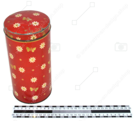 Boîte à biscottes vintage rouge pour ARK avec fleurs, papillons et étoiles