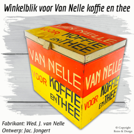 Lata Comercial de Van Nelle para Café y Té – Diseño de Jac. Jongert (1930–1935)