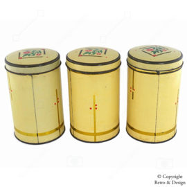 Trois Boîtes de Rangement Vintage Verblifa des Années 50 pour Café, Sucre et Thé