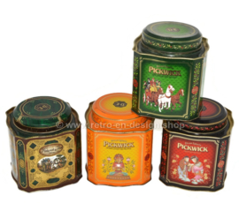 Series of four vintage tea tins for Pickwick Tea by Douwe Egberts