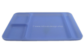 Vintage Tupperware serveerblad, dienblad, eetplateau, dinerbord, transparant neon blauw