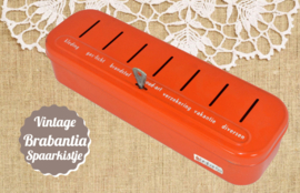Vintage orange Brabantia Haushalt Spardose oder Sparschwein mit Schlüssel