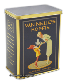 Vintage blik Van Nelle's Koffie, waarborgt kwaliteit
