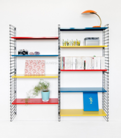 Retro Tomado wall rack in original red, blue and yellow colors from 1958